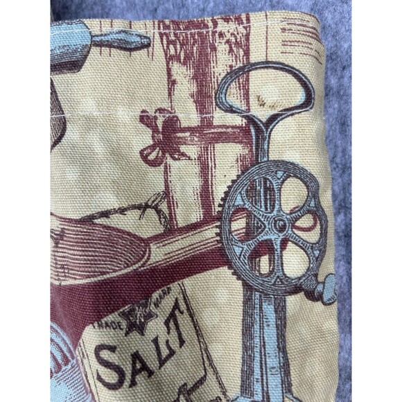 Trader Joe’s Canvas Vintage Look Tote Bag Kitchen Utensils Wine Baking Tea Cocoa - Picture 7 of 11